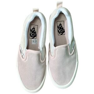 Vans Slip-On Suede Sneakers Pink & Cream Colorblock Women’s Size 8